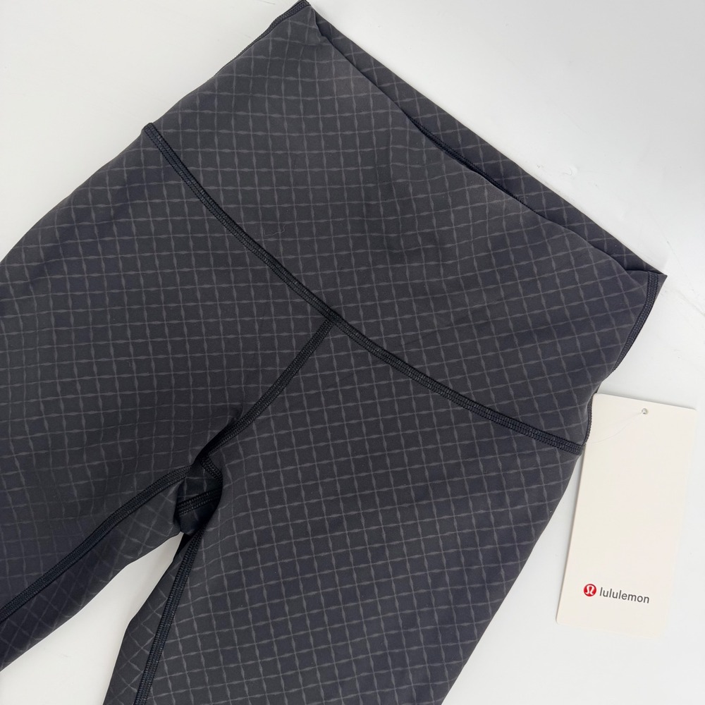 NWT Lululemon Wunder Train Tight 4 Black Grey Diamond Everlux High Rise 28" Yoga
